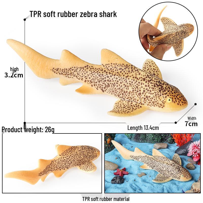 Kids' Marine Animal Model Stress Relief Toy Set: Pufferfish, Octopus, Crab, Shark, Dunkleosteus