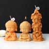 Mini Cartoon Monk Candle Silicone Mold 3D Buddha Statue Gypsum Form Concrete Resin Moluds DIY Religion Temple Buddha Home Decor