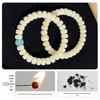 Natural White Bodhi Root Bead Bracelet - Buddhist Rosary Play String with Direct Cut Bodhi Seeds