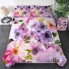 Watercolor Botanical Floral Duvet Cover Set Purple Plant Flower Printed Bedding Set Girls Women Decor 2/3 Piece Comforter Covers