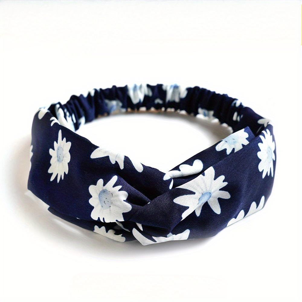 

Модные женские туфли для девочек, летние богемные резинки для волос, повязки на голову с принтом, винтажные повязки на крестах, тюрбан, банданы, повязки для волос, аксессуары для волос темно-синий