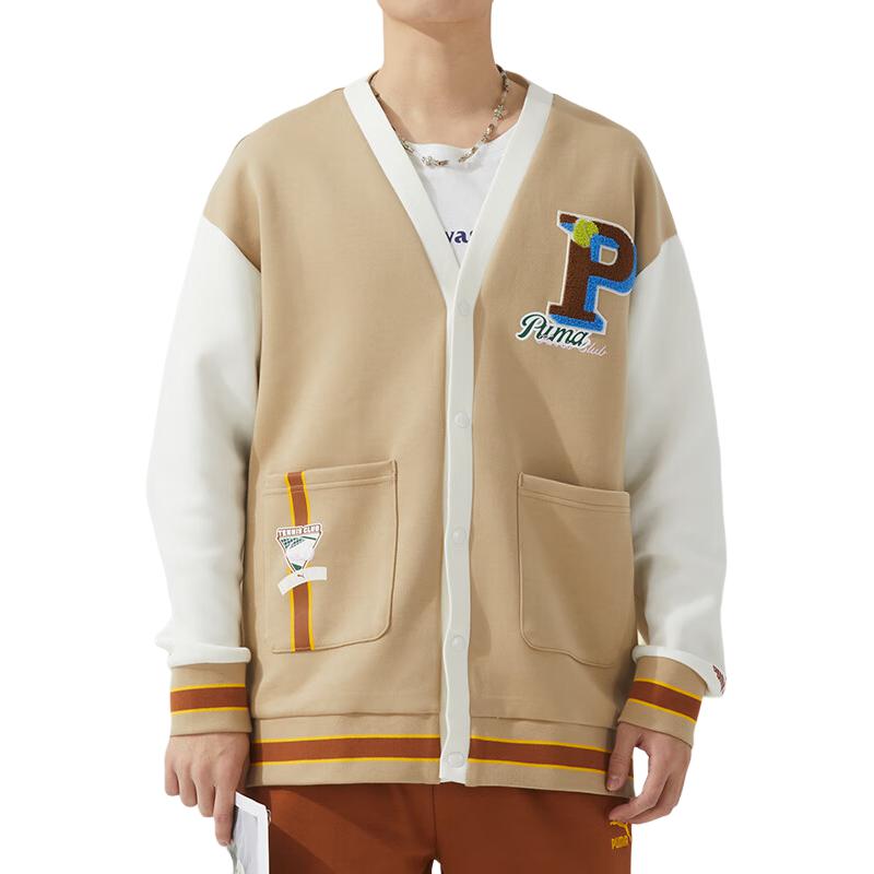 Puma Color Block Casual Long Sleeve Jacket Unisex Jacket Khaki 625798-83