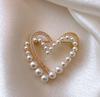 Fashion Pearl Maple Leaf Rhinestone Brooches For Women Elegant Metal Fixed Clothing Pins Daily Jewelry Accessories