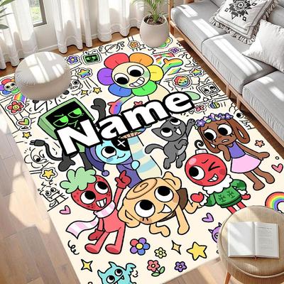 Benutzerdefinierter Name Personalisierter Dandy's World Druckteppich, Vielseitiger Heimdekorations Teppich, für Spielzimmer, Wohnung, Balkon, Eingangsbereich, Flur Geschenk