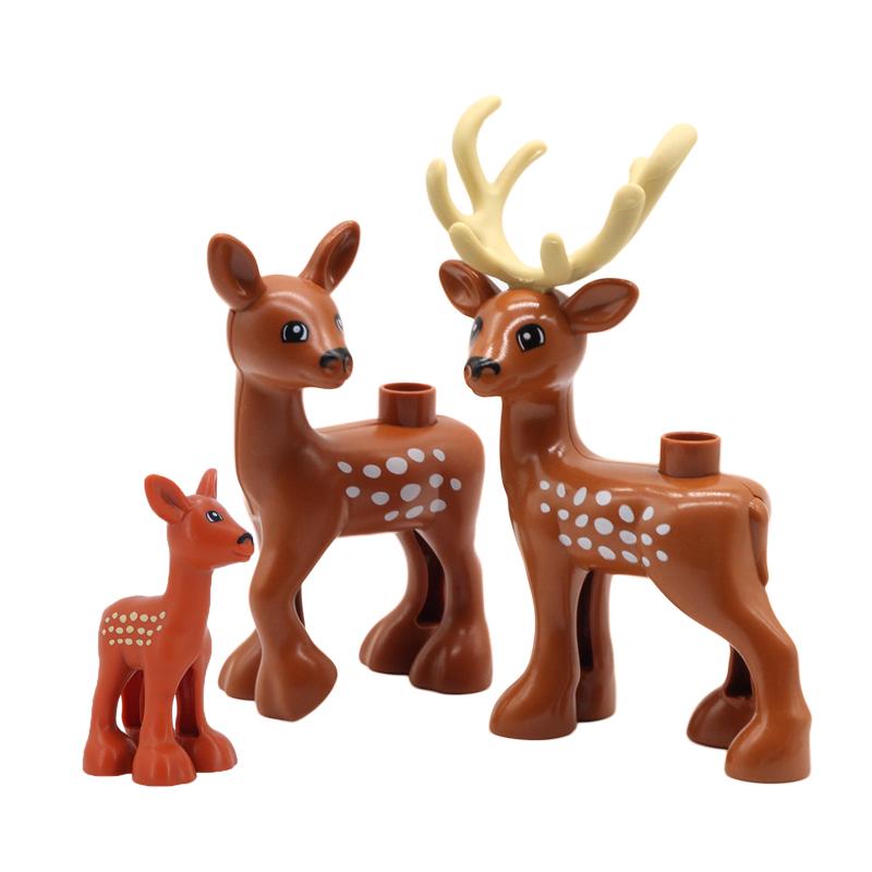 Big Building Blocks Animals Parts Zoo Sets Dinosaur Assemble Accessory Compatible Duplon Bricks Jurassic Toys for Children Gift