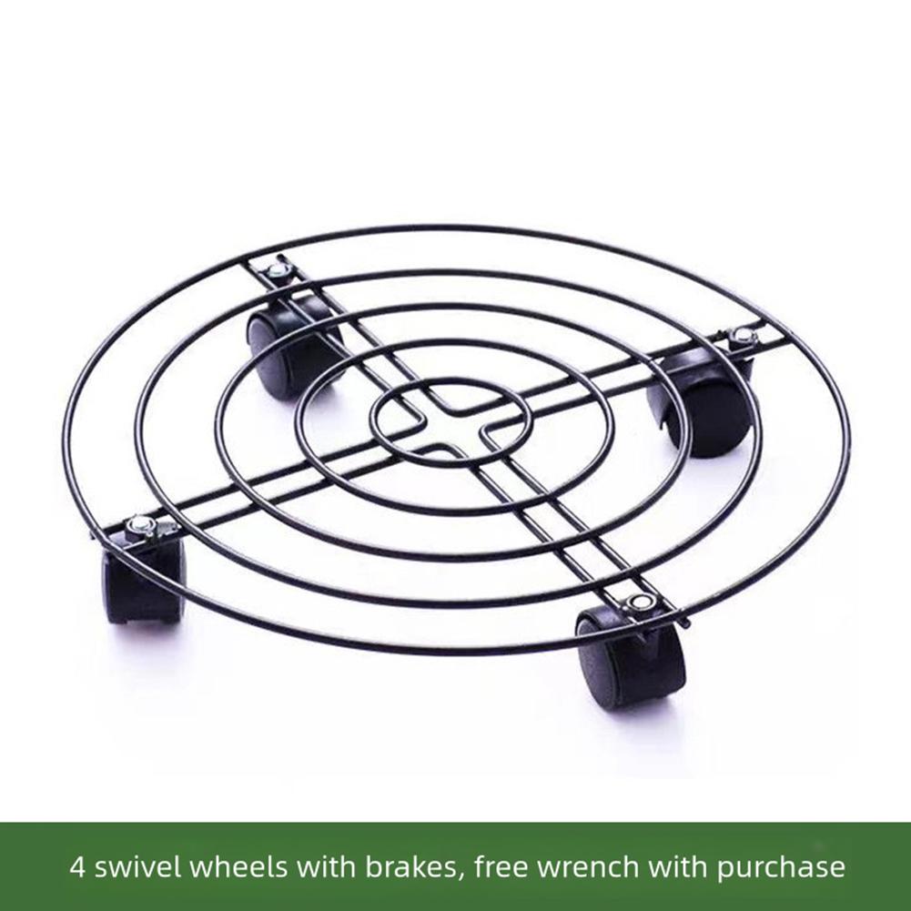 27CM Diameter Iron Plant Stand Mobile Plant Stand Easy To Move 27cm