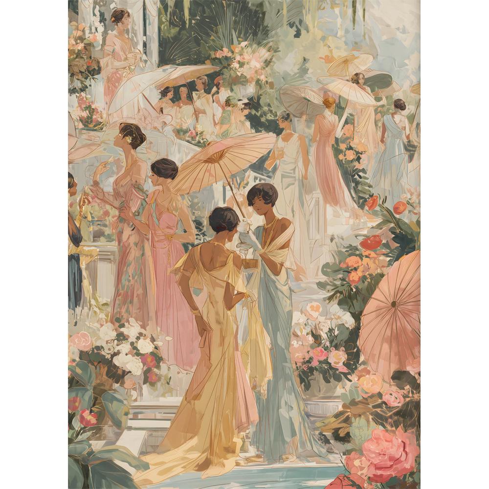 5D Diy Diamond Painting Cross Stitch Embroidery Classic French Manor NobleWoman Full Round Drill Home Decor Wall Art Gift