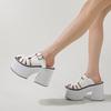 Fashion 11cm Gothic Punk Platform Sandals Women Summer Fashion Outstoor Slippers Buckle Thick Bottom Goth Sandals Street Shoes Woman
