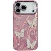 Compatible with Apple 17 Pro Max: Pearl Butterfly Drop-proof Shell Pattern iPhone 16 Double-sided Film IMD Case