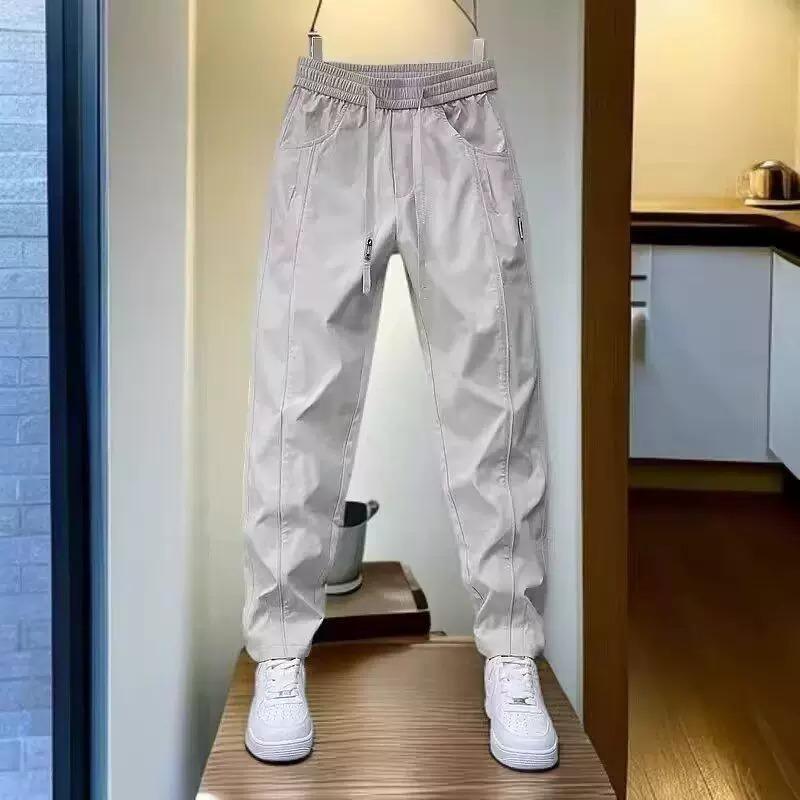 Retro summer new outdoor sports casual pants men's versatile trendy charge pants solid color loose straight long pants