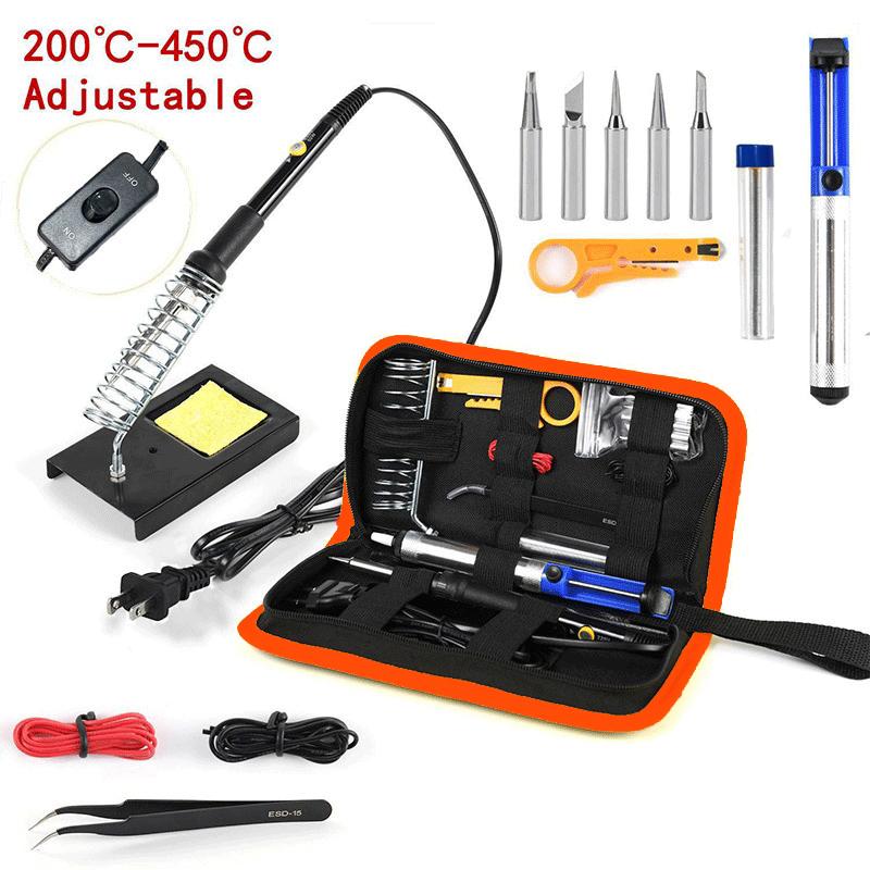 

Electric Soldering Iron Kits With Digital Display, Adjustable Temperature, Ceramic Heating, Electronic Welding Tools, 60W, 80W 50W-99W&US