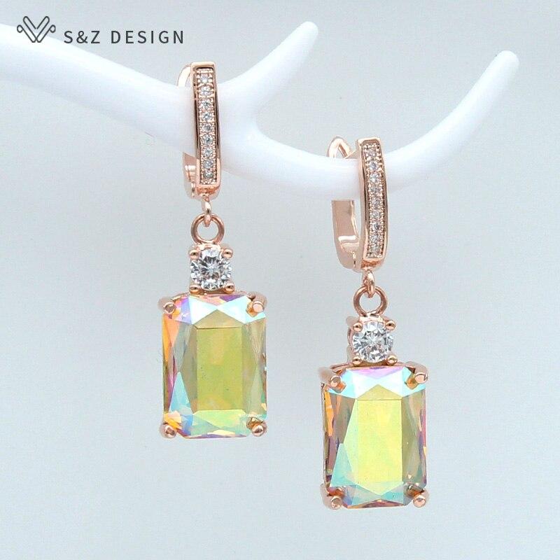 Orecchini Pendenti A Goccia Con Zircone Cubico Zaffiro - Idea Regalo Per Damigella E Matrimonio - Placcato Argento