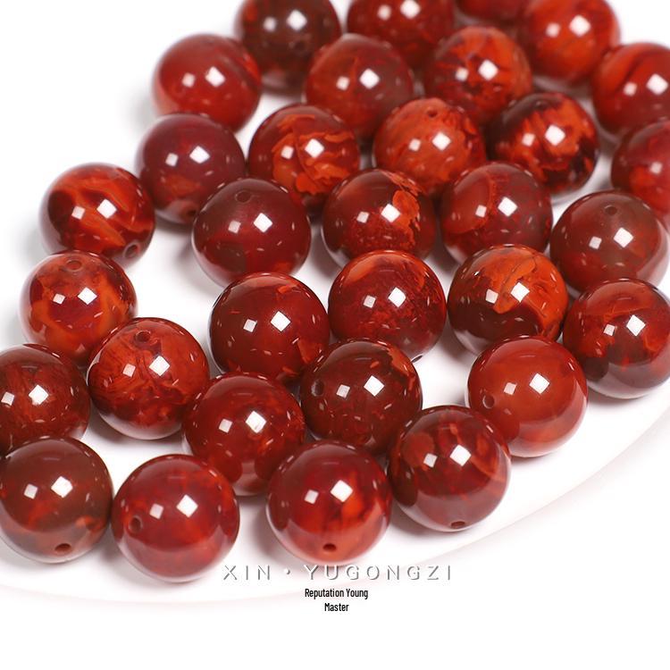 Liangshan Flame Pattern Southern Red Agate Loose Beads for Bracelets
