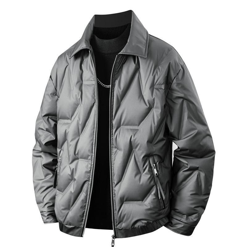 Мужская модная свободная пуховая куртка - Утепленная, теплая, большого размера XXL