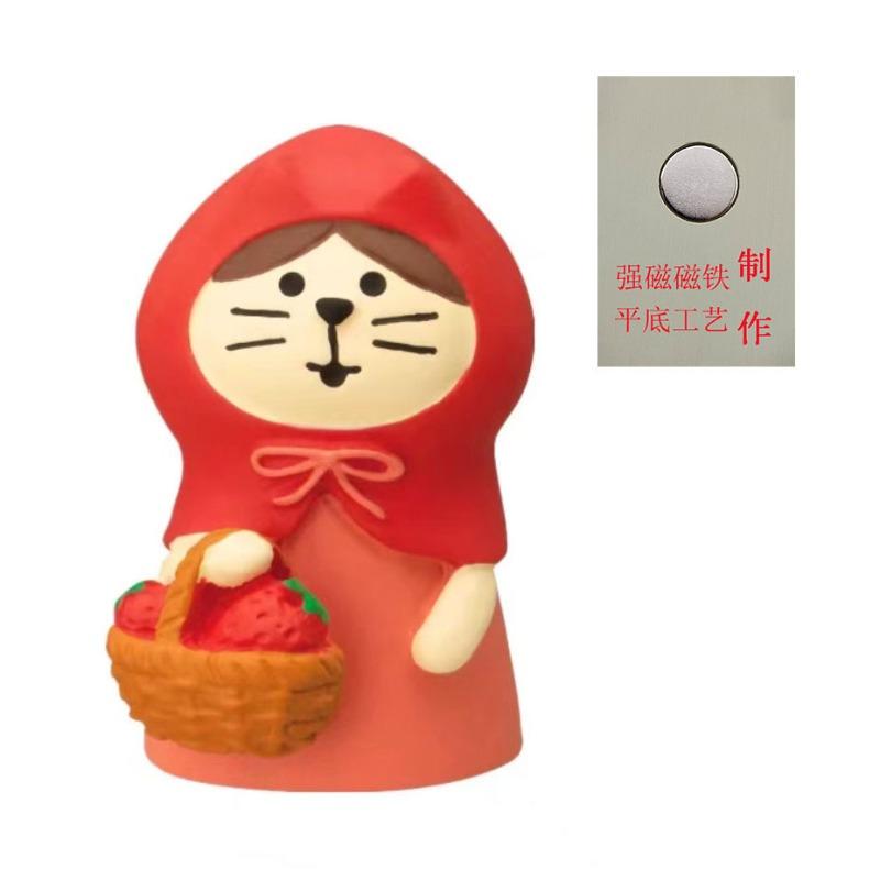 Japanese cat refrigerator sticker, grocery zakka cute bread coffee shop decoration gift miniature resin ornament