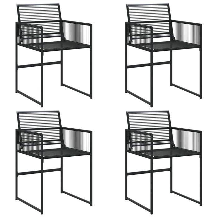 VidaXL Chaises de jardin lot de 4 noir résine tressée, siège de jardin, chaise de patio, chaise de salle à manger de jardin, 4008578