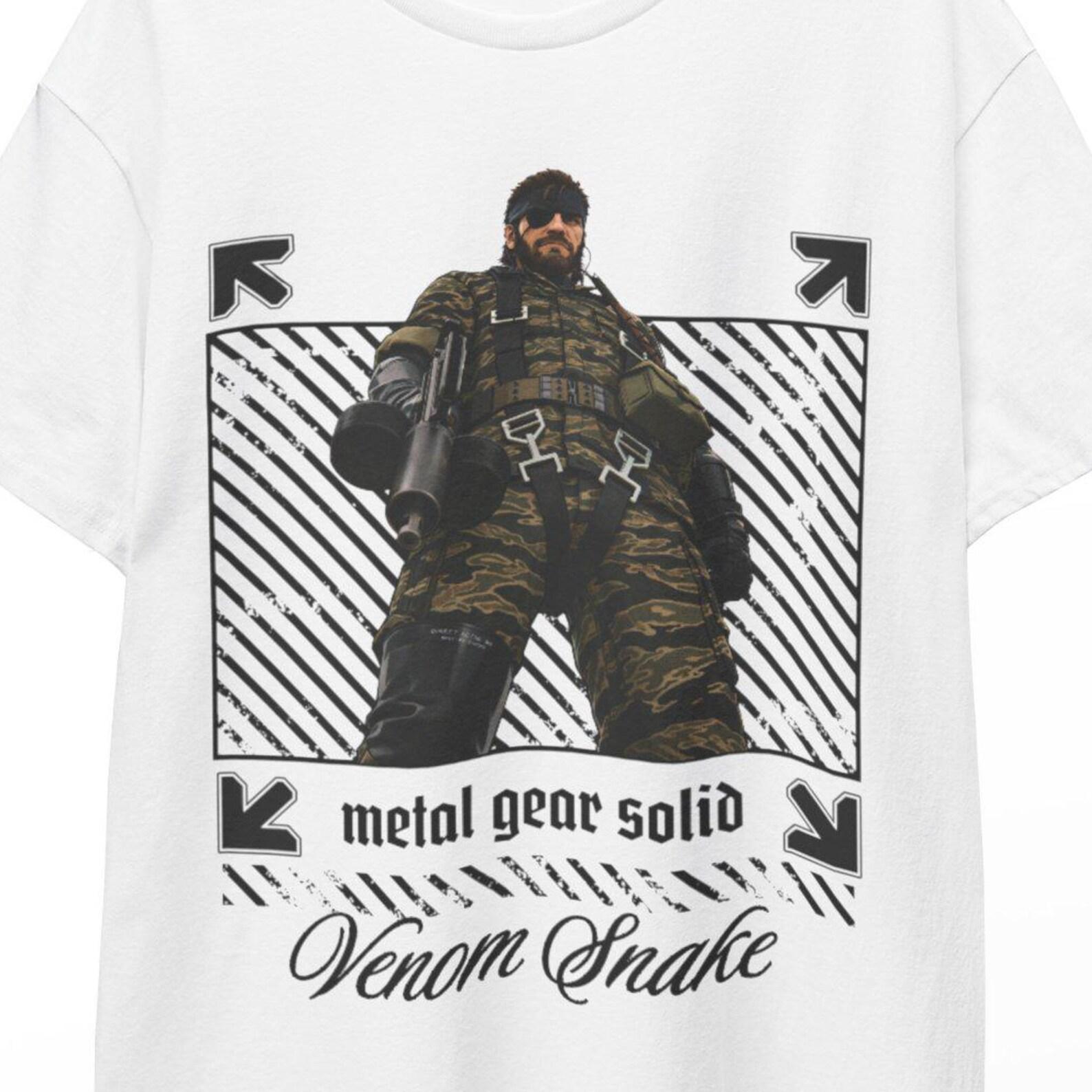 Metal Gear Solid Shirt Art Solid Snake Graphic Tee MGS Metal Gear Solid Video Game Shirt Retro Snake Design Classic MGS Iconic Art Tee L
