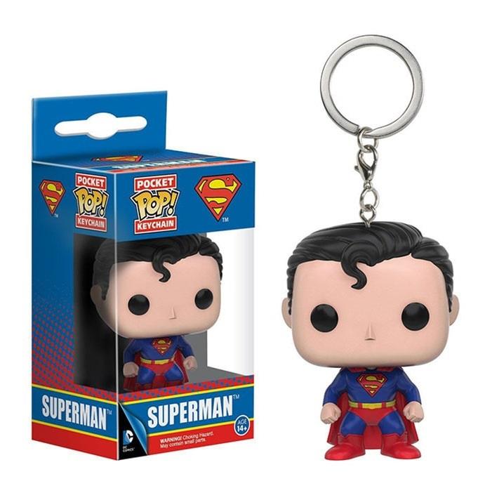 Superman Comics PVC Action Doll the Flash Movie Supergirl Keychain Vinyl Toy Pocket Pop Keychain Model Toy