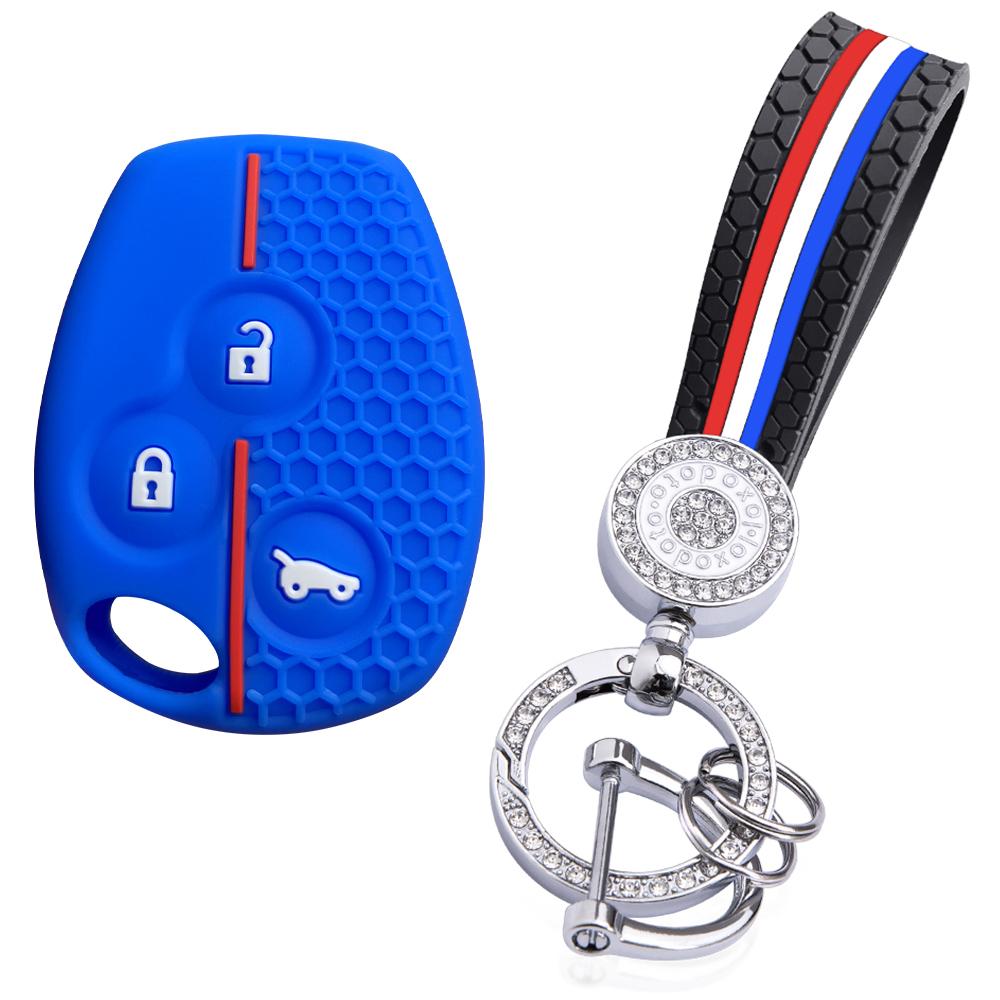 For Renault Logan Duster Clio Lll Traffic For Nissan Terrano Almera 2-Button Silicone Car Key Case Cap Cover Keychain Fob Shell
