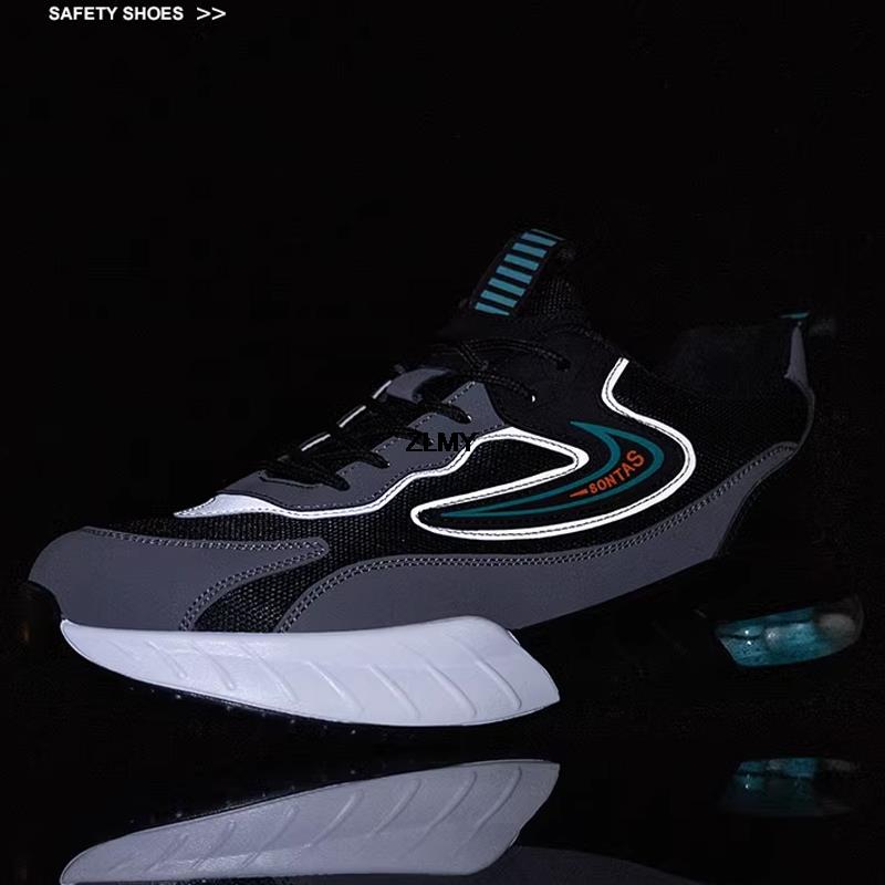 Mode Neue Männer Sicherheitsschuhe Stahlkappe Sneaker Sport Air Kissen Reflektierende Arbeit Sicherheit Stiefel Mann Pannensichere Arbeit Schuhe Anti-smash