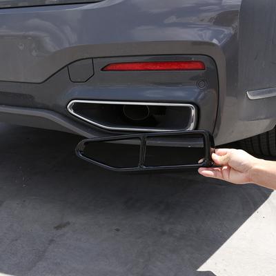 For BMW 7 Series F01 G11 G12 2009- Stainless Steel Car Tail Muffler Exhaust Pipe Output Cover Stickers Car