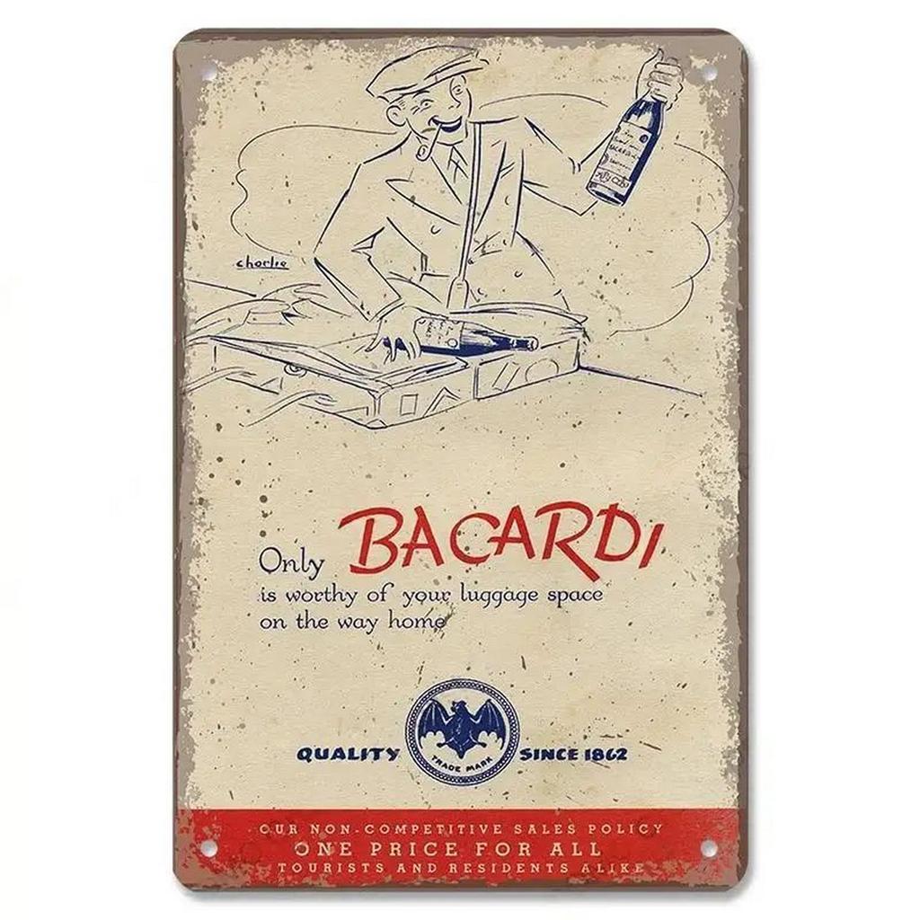 Plaque Metal Tin Signs Captain Bacardi Wall Decoration Vintage Art Posters Iron Painting for Man Cave Home Cafe Garden Club B