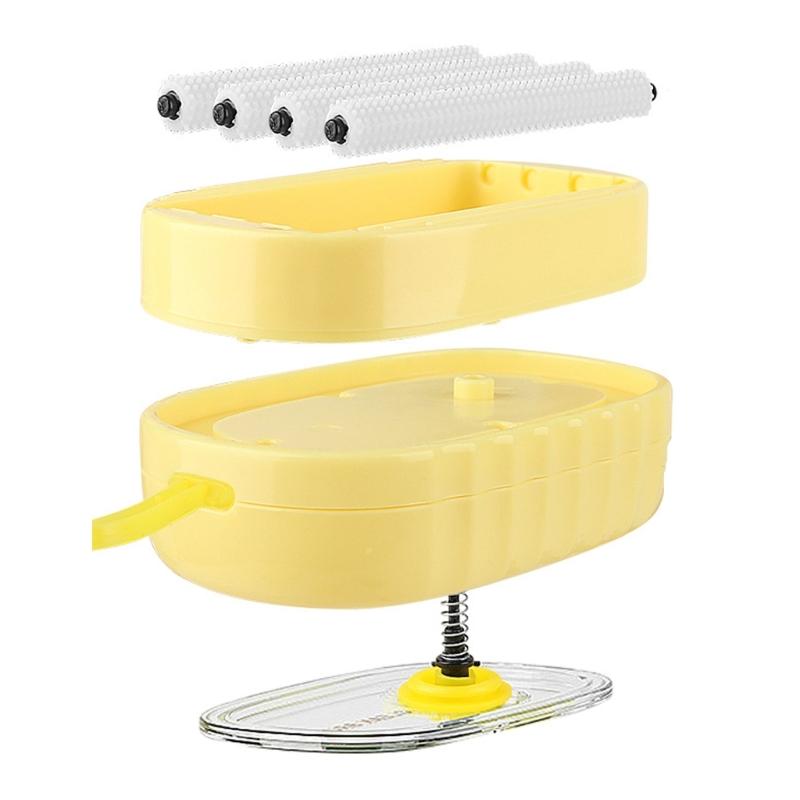 Cleaning Brush With Press Dispense Function Soft Rubber Roller Prevents Fabric Damage Home Cleaning Tool For Clothing Care