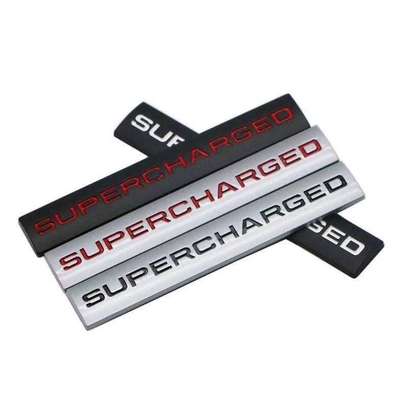 For Land Rover Supercharged Badge, Mechanical Supercharged, Modified Metal Car Body Sticker, Rear Emblem