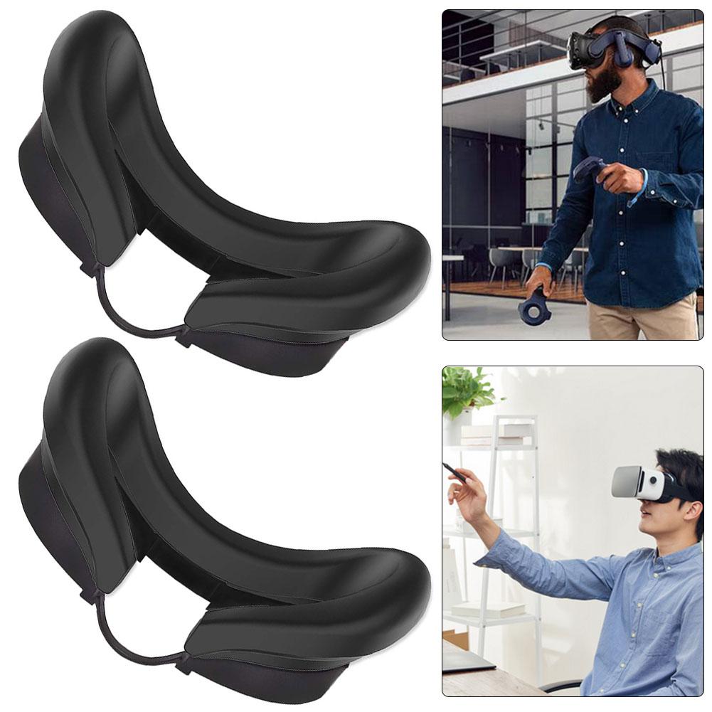

2Pcs Silicone Eye Cover Anti-sweat Face Cushion for Meta Quest 3 VR Glasses(Blac