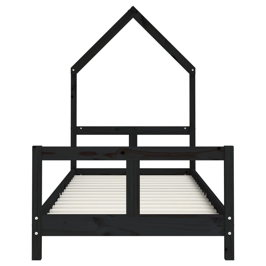 Children s Bed Black 80x200 cm Solid Pine Wood
