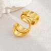 Fashion Metal Smooth Non-Piercing Ear Clip Earrings for Women Men Punk Silver Color Chunky C-Shaped Geometric Ear Cuff Jewerly