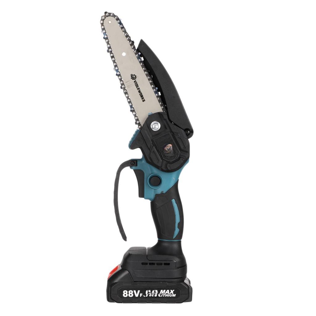 6 Inch 88VF 3500W Mini Electric Chain Saw With Battery Indicator Rechargeable Garden Pruning Saw Woodworking Tool For Makita 18V Battery