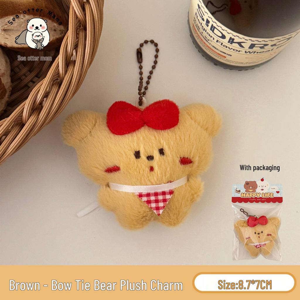 Cute Black Cat Plush Keychain Pendant for Backpacks - Versatile Girl's Decoration Ornament