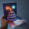 Musical and Light Happy Birthday Card Fireworks Effect Birthday Cake Postcards  Father