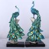 Kunstharz, kreativ, modisch, goldfarben, blauer Pfau, Ornament, Weinschrank, Wohnzimmer, Heimdekoration, Geschenk