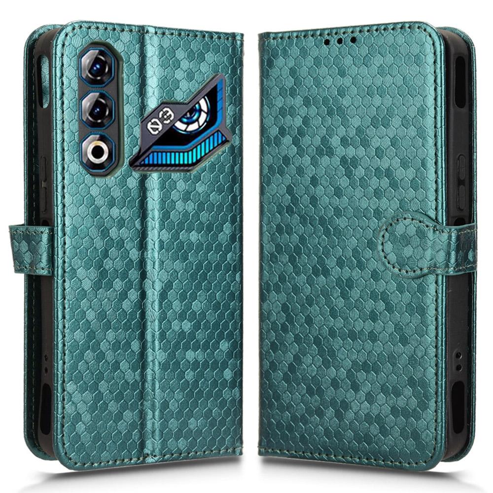 For ZTE nubia Neo 3 GT 5G Wallet Case Dot Pattern Imprint PU Leather Phone Cover with Wrist Strap