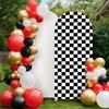 6.56ft Birthday Party Decorations Black & White Arch Cover Spandex Fitted Car Racing Arch Backdrop Covers for Kid Boys Party
