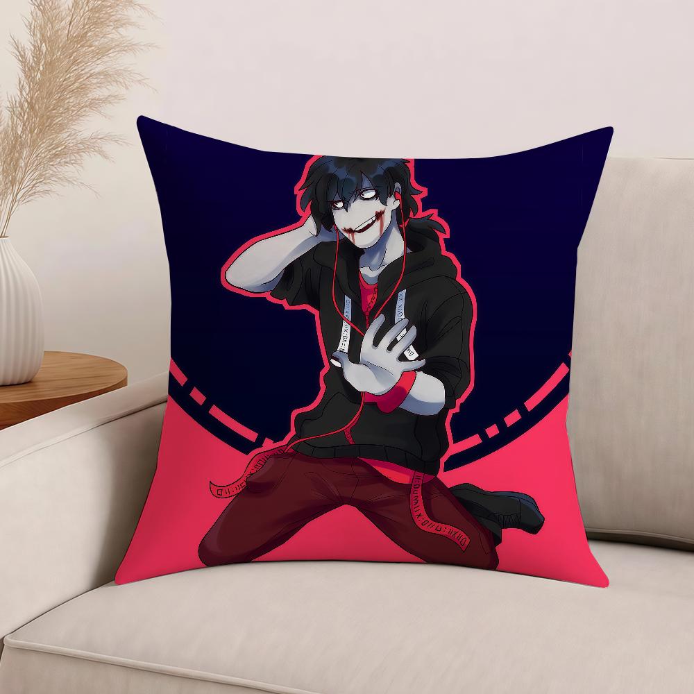 Jeff The Killer Funny Go To Sleep Pillow Case Office Cushions Suitable For Sofa Car Bedroom Decorative Cushion Cover