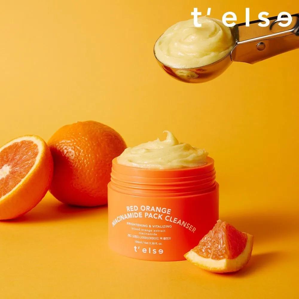 T ELSE Red Orange Niacinamide Pack Cleanser 100ml