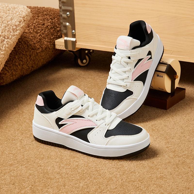 Anta Comfortable Versatile Non-Slip Wear-Resistant Low-Top Kids Skate Shoes Kids Sneakers Beige Black White A22448099-3