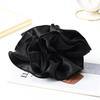 Zhao Lusi Inspired Black Satin Scrunchie with Elegant Ruffled Edge