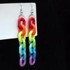 Women Rainbow Chain Earrings Personality Earrings Ear Clips Gift