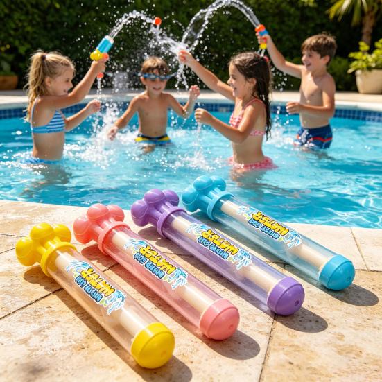 Water Sprayer Pull-out Type Cartoon Shape Kids Water Toy Reusable with Round Handle Sprayer Toy for Pool Games