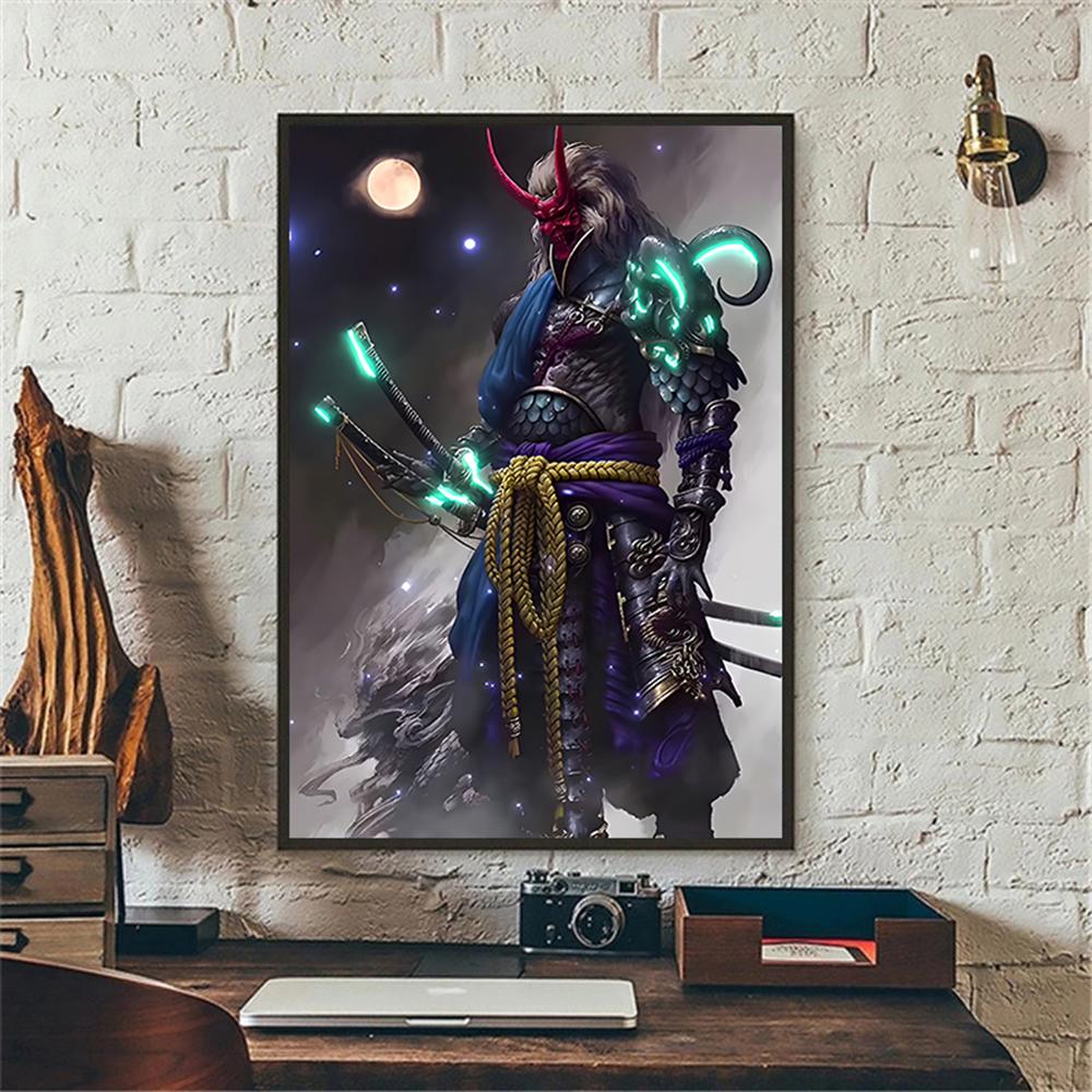 

Японський самурай Полотно Плакат Сучасний домашній диван Фон Настінне мистецтво Картина Друк Картинки Спальня Декор вітальні Фреска Подарунок 21x30cm No Frame