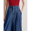 INMAN Women's Draped Wide-Leg Denim Pants