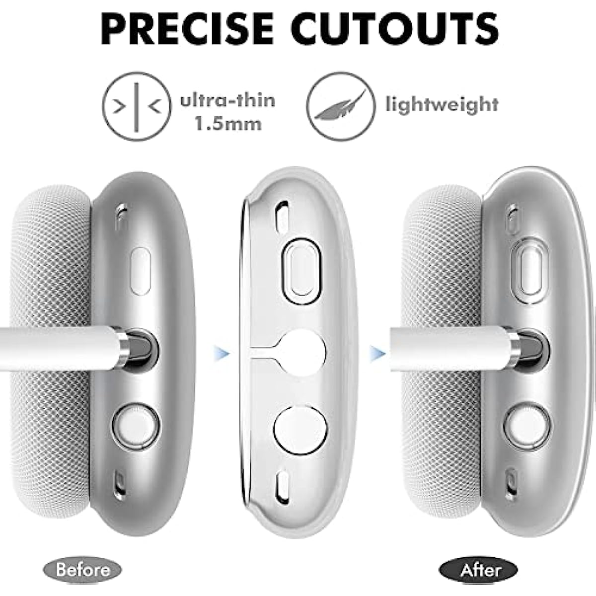 Прозрачный чехол Pretocter для наушников Air Pods Max — фото 5