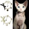 Adjustable Pet Collar Sweet Decorations Cat Jewelry Exquisite Cat Pearl Necklace  Cat and Dog
