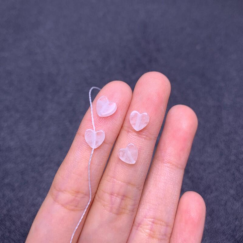White Jade Heart Spacer Beads for DIY Jewelry
