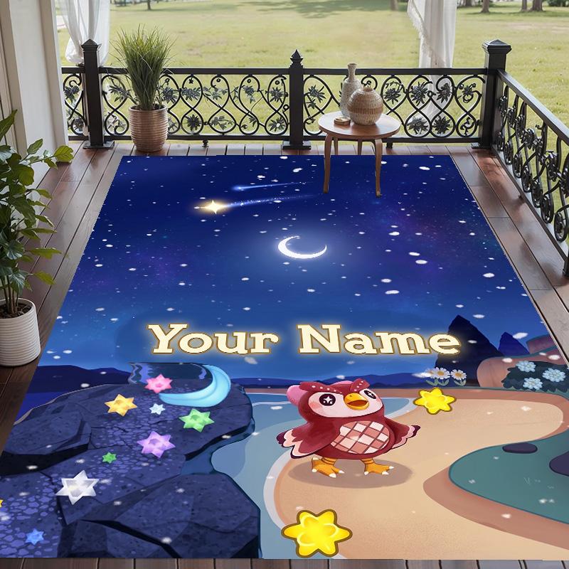 Custom Text Animal Crossing Pattern Floor Rug Soft Indoor Carpet Mat Living Room Bedroom