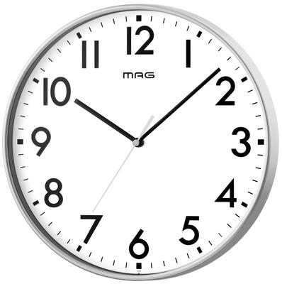 MAG Wall Clock Analog Silent Continuous Second Hand Simple Diameter 30.0cm Silver Leon W-802A SM-Z Noah Precision